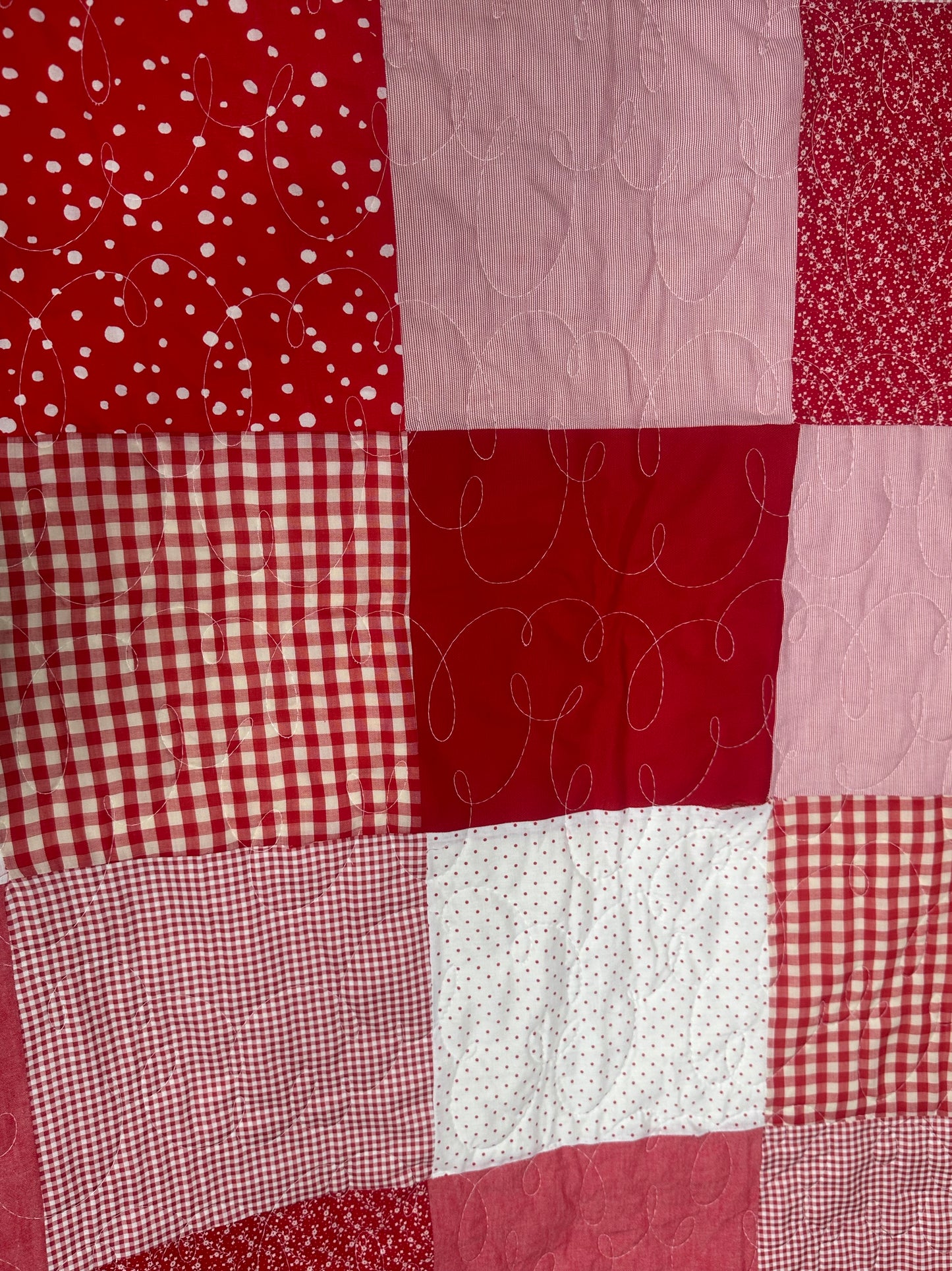 Red and White Patch Work Quilt